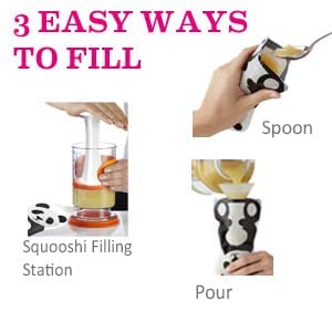 Squooshi Reusable Baby Food Pouches for Toddlers | BPA Free Plastic, Food Safe, Freezer Safe | Refillable for Applesauce Yogurt & Puree Squeeze Po...
