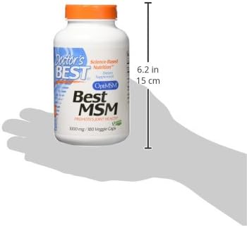 Doctor's Best MSM with OptiMSM, Joint Support, Immune System, Antioxidant and Protein-Building Role, Non-GMO, Gluten Free, 1000 mg, 180 Veggie Cap...