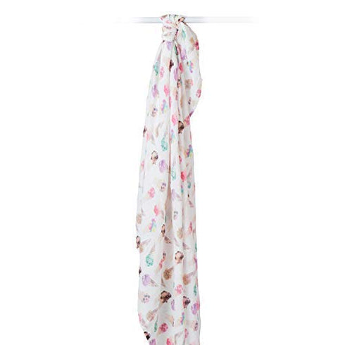 lulujo Baby Swaddle Blanket| Unisex Softest Bamboo Viscose Muslin Swaddle Blanket| Neutral Receiving Blanket for Girls & Boys 47in x 47in Ice Crea...