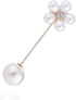 Faux Pearls Flower Lapel Stick Brooch Pin for Women Girls Crystal Cubic Zirconia Floral Pins Scarves Hat Suit Cardigan Tuxedo Tie Corsage Brooches...