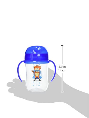 Dr. Brown's Milestones Soft Spout Sippy Cup with Handles, Blue Tiger Hero, BPA-Free, 9 oz/270 mL, 9m+...