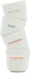 Word Range - Ceramic Set of 4 Egg Cups - Gift Boxed - What Came First the Chicken or the Egg...