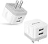 2Pack USB Wall Charger Plug, AILKIN 2.4A Dual Port USB Adapter Power Cube Fast Charging Station Box Base for iPhone 15 14 13 12 Pro Max SE 11 XR X...