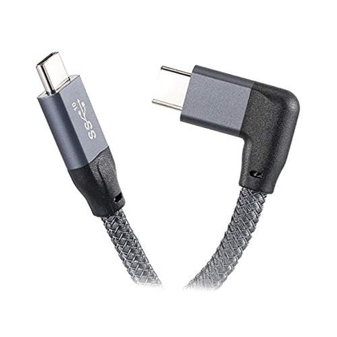 cablecc 10Gbps USB-C USB 3.1 Type C Gen2 Male Data Video 100W Cable 90 Degree Left Right Angled with E-Marker 50cm...
