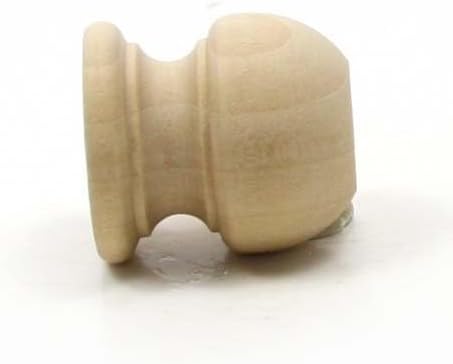 Mylittlewoodshop Pkg of 6 - Finial Dowel Cap - 1-1/16 Tall with 1/2 inch Hole Unfinished Wood (WW-DC8005-6)...