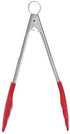 Browne & Co Cuisipro 12-Inch Silicone Tongs with Teeth, Red...