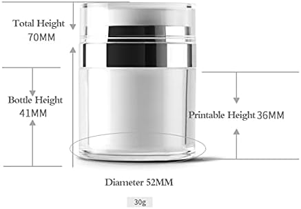 Refillable Airless Pump Jars,Empty Acrylic Makeup Cosmetic Containers, Travel Lotion With Lid for Thick Moisturizer,Skincare Cream, 2 Pack, 1 oz, ...