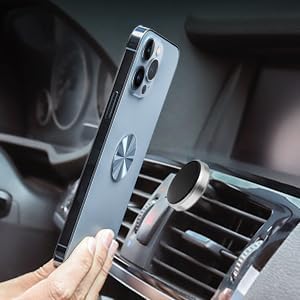 Metal Ring Plate for Phone Mount Car Holder Metal Stickers Plate Phone Magnet (Compatible with Magnetic Mounts) 1.26" Frosted Round, Purple 2 Pack...