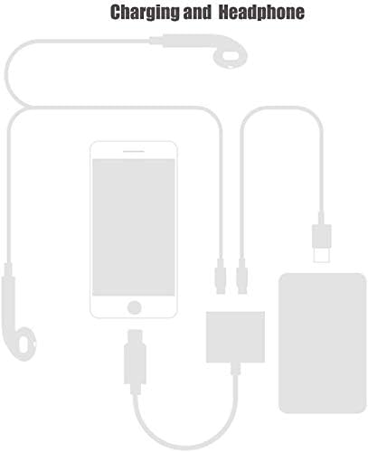 Apple MFi Certified Dual Adapter for iPhone 7/7 Plus/ 8/8 Plus/X (10), 2-in-1 Splitter Adapter/Cable for iPhone Audio/Headphone and Charger, Remot...