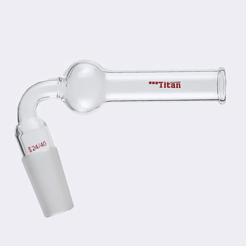 Glass Drying Tube Adapter 75 Degree Bent Lab Drying Tubes with 24/40 Standard Taper Joint Lab Glassware...