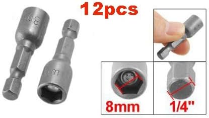 YXQ Hex Magnetic Power 8mm 5/16 Socket Adapter Drill Bit Nut Driver Set 1/4 inch Hex for Power Tools, 12-Piece...