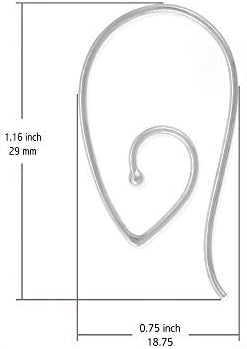Boma Jewelry Sterling Silver Teardrop Pointed Spiral Pull Through Wire Hoop Earrings...