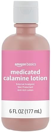 Amazon Basics Medicated Calamine Anti-Itch Lotion, Analgesic Skin Protectant, 6 Fluid Ounce, 1-Pack (Previously Solimo) (New Formula)...