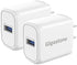 ?18W USB Charger 2-Pack??QC 3.0? Gigastone 18W 3A USB Charger Block Type-A Wall Charger, Qualcomm Certified QC3.0, Compatible with iPhone iPad, LG...