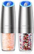 Electric Salt and Pepper Grinder Set, Upgraded 4 Batteries, Automatic Pepper Grinder with LED Light, Adjustable Coarseness One Hand Operation, Sta...
