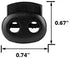 50PCS Professional DIY Rotundity Black Plastic Toggle Spring Stop Double Hole String Cord Locks Bulk Luggage Lanyard Stopper Sliding Fastener Butt...