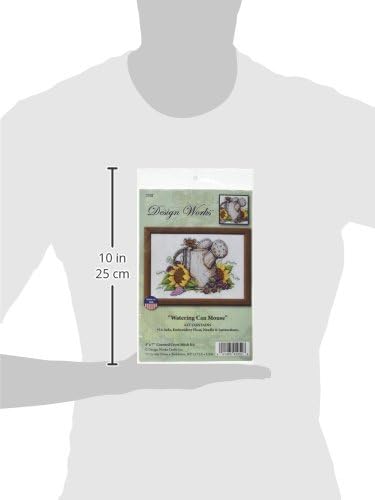Design Works Crafts Watering Can Mouse, 5 x 7 Counted Cross Stitch Kit, 5" by 7", Multi-Colour...