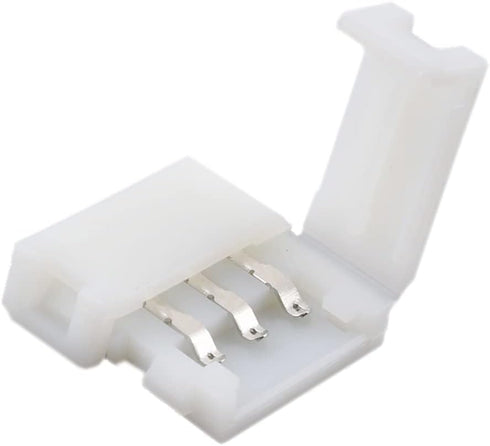 10 Pcs 3-Pin RGB LED Light Strip Connectors 10mm Wide Gapless LED Tape Light Clips Solderless Adapter Connectors for SMD 5050 Multicolor WS2811 WS...
