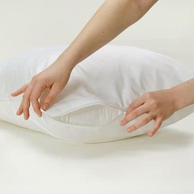 National Allergy Premium 100% Cotton Zippered Body Pillow Protector - 20 x 60 - White - 300 Thread Count - Hypoallergenic Pillowcase with Zipper -...