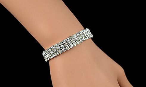 Rhinestone Anklets Bracelets Crystal Stretch Ankle Bracelets Boho Elastic Foot Chain Jewelry Sexy Anklets Crystal Rhinestone Stretch Tennis Ankle ...