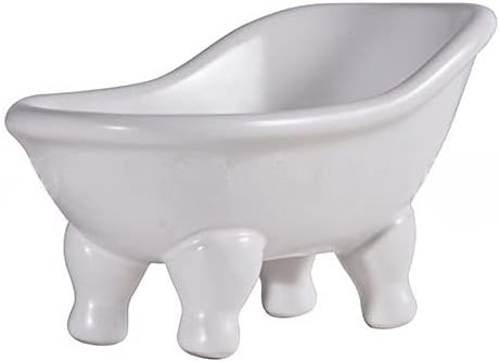 Ceramic White Clawfoot Bathtub Bar Soap Dish for Bathroom Shower Decorative Soap Dish Sponge Holder Shower Bar Soap Tray Container for Bathroom, K...
