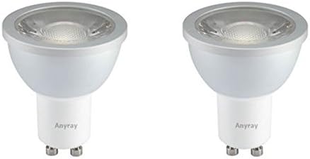 Anyray (2-LED Bulbs Spot 5-Watt (50-Watt Equival) GU10 Base, 120-Volt Light Bulb, Dimmable Twist and Lock Base...