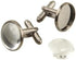 12Sets/24pcs Men’s Cufflinks Cuff Links Button Cabochon Blank Trays Frame with Clear Glass Dome for DIY Craft...
