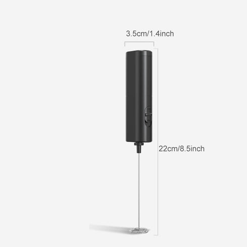 Milk Frother Electric Handheld Foam Maker for Hot Chocolate, Latte Macchiato, Milkshakes, Cappuccino, Battery power, Stainless Steel (Black)...
