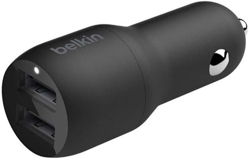 Belkin 24 Watt Dual USB Car Charger - 2 12W USB A Ports with USB-C Cable for Fast Charging Apple iPhone 14, 14 Pro, 14 Pro Max, iPhone 13, Samsung...