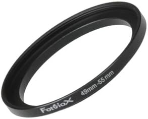 Fotodiox Metal Step Up Ring, Anodized Black Metal 49mm-55mm 49-55 mm...