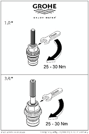 GROHE 07147000 Compression Cartridges, Chrome...