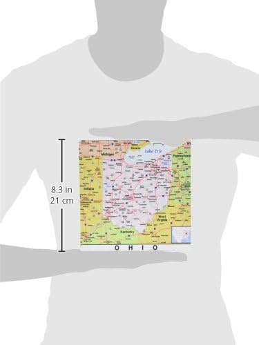 3dRose LLC 8 x 8 x 0.25 Inches Mouse Pad, Print of Ohio Cities and State Map (mp_184614_1)...
