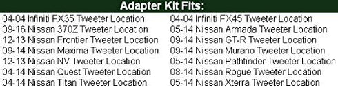Exact Fit Tweeter/Speaker Adapter Spacer Rings for Infiniti and Fits Nissan - SAK047_125-1 Pair...