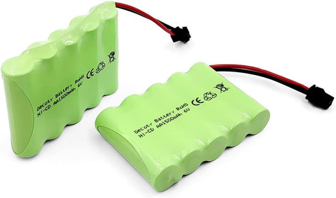 6V RC Battery, 2 Pack 1500mAh Ni-Cd Rechargeable 5-Cells AA Battery Packs with SM 2P Plug for RC Truck Vehicles Electrical Tools...