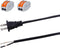 Replacement Power Cord Pigtail 18AWG 2 Prong 6FT Flat Shape 2 Wire Power Supply Cord Open End 110V Polarized Plug Black Cable 18 Gauge Open Wire 2...