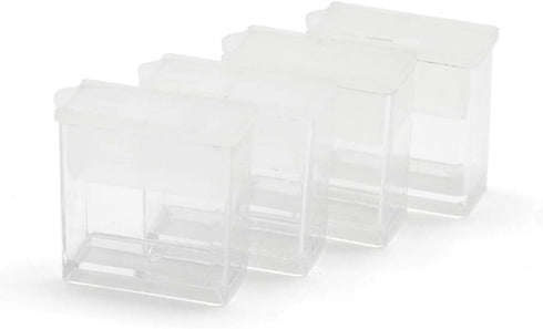 FASHEWELRY 20Pcs 1x1” Plastic Flip Top Seed Bead Small Storage Containers Diamond Painting Box Rectangle Transparent Box Organizers for 5D Embroid...