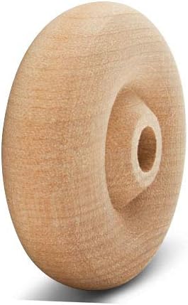 Woodpeckers- Classic Wooden Craft Toy Wheels 1.5" X 1/2" Axle Hole 24 Pack...