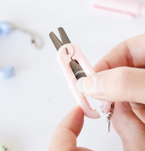 5 Packs Morandi Mini Folding Scissors with Keychain Small Telescopic Foldable Scissors Portable Safe Pocket Travel Scissors Retractable Kids Shear...