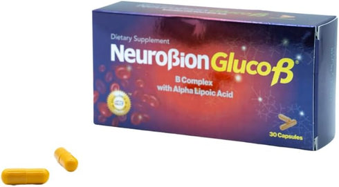 Neurobion Gluco B con Acido Alfa Lipoico Dietary Supplement B Complex with Alpha Lipoic Acid, Complejo B 30 Capsule...