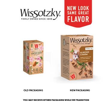Wissotzky Almond Charm Tea Bags (4 Pack - 20 bags each) Caffeine Free, Infused With Premium Fruit & Herbal Tea Leaves “AKA Chemdat Hashaked”...