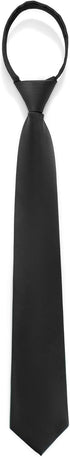 Pre Tied Adjustable Black Zipper Ties for Men 3.15" (8CM) Womens Solid Color Necktie...
