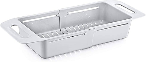 BOXUP Extendable Colander, Over The Sink, 4.7 Quart, Gray, Plastic, 18.75 x 6.75 x 3 inches...