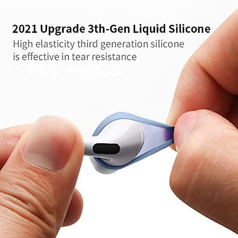 Airpods Pro Silicone Case with 2 Pairs Ear Tips Covers? Soft Premium Skin Case Cover Shock-Proof Protective Case with Keychain for Airpods Pro, Fr...