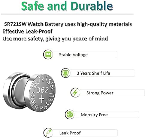 SR721SW 362 361 1.55v Watch Battery 10 Count (Pack of 1)...