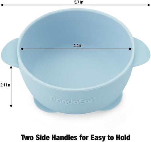 PandaEar 3 Pack Baby Suction Bowls, Stay Put Silicone Food Bowl Babies Led Weaning Supplies for Kids Toddlers, BPA-Free -Blue/Green/Brown...