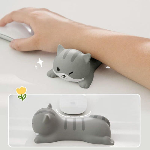 Cute Wrist Rest Support for Mouse Keyboard Computer Elbow Pad Arm Rest for Desk Ergonomic Kawaii Office Supplies Slow Rising PU Mouse Pad Cat...