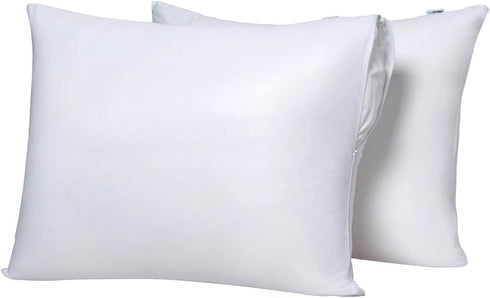 Cooling Bamboo Viscose Feather Proof Pillow Protectors with Zipper King Size Waterproof Down Proof Covers for Bed Pillows 2 Pack...