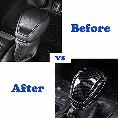 Peopop for Toyota Carbon Fiber ABS Gear Shift Knob Cover Trim Fit for Toyota RAV4 2019 2020 2021Toyota Highlander 2020 2021...