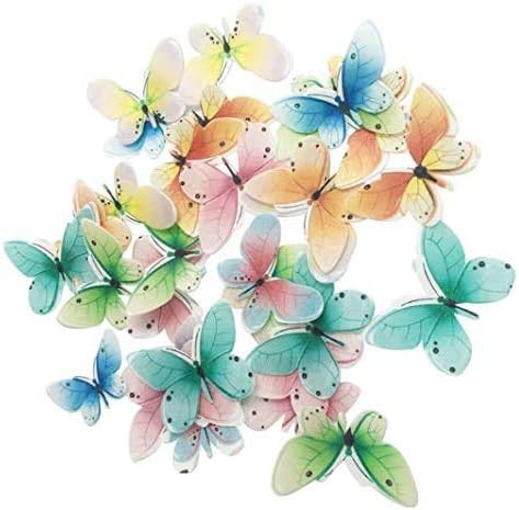 Set of 30 Edible Butterfly Cupcake Toppers Wedding Cake Birthday Party Food Decoration Mixed Size & Colour...