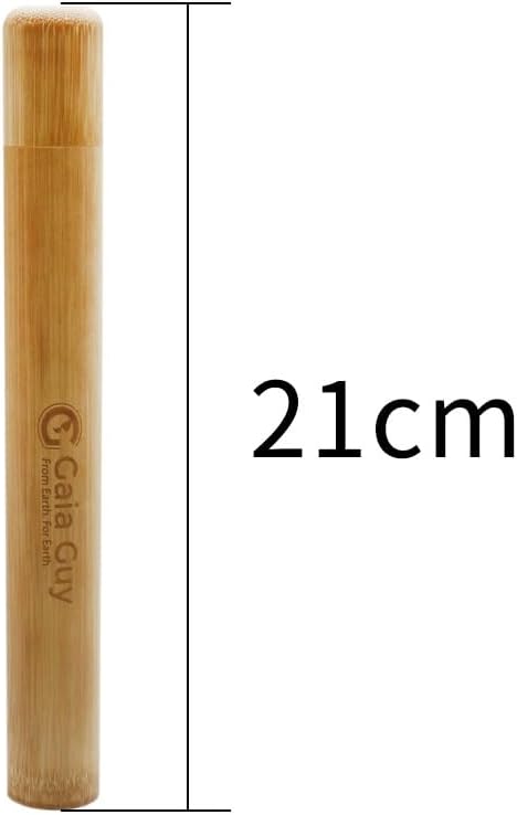 Gaia Guy Bamboo Toothbrush Travel Case 2 Pack - Portable Bamboo Toothbrush Holder Great For Plastic-Free Travel, Camping and Zero Waste Living...
